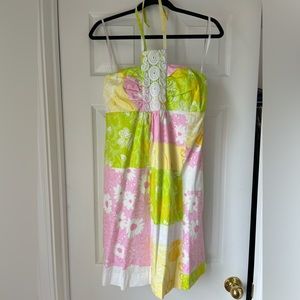 Lilly Pulitzer Daphne Lace Bib Halter Dress